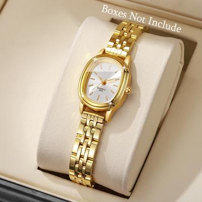 Ceas elegant cu cadran oval pentru femei, ceas cu quartz, ceasuri de mână pentru doamne, ceas pentru fete, cadou(Fără Cutie)