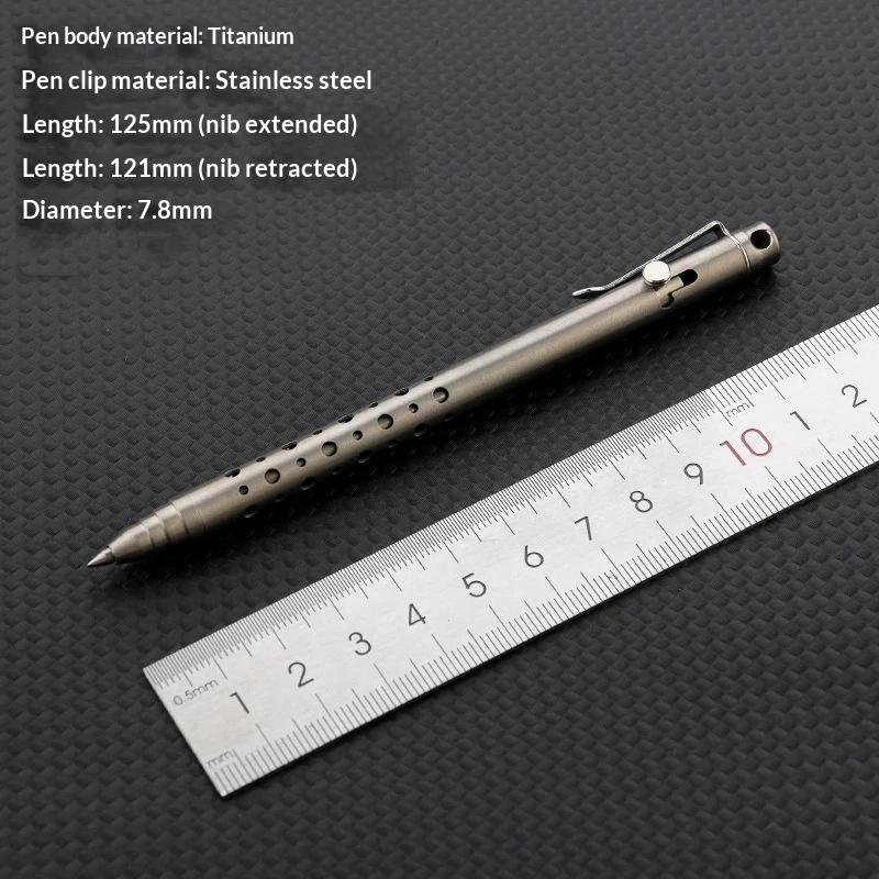 Titanium Alloy Edc Pen-Bolt Action Tactical Ballpoint Pen For Outdoor Survival Pocket Multitool For Office & Business Gift