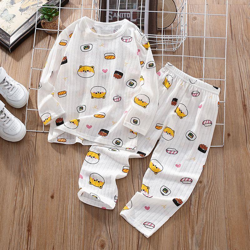 Dziecięcy Zestaw Żakardowy Chłopięcy i Dziewczęcy Letni Cienki Ubrania Domowe Dziecięce Wiosenno-Jesienne Ubrania Klimatyzacyjne Rękaw Siedem ósmych