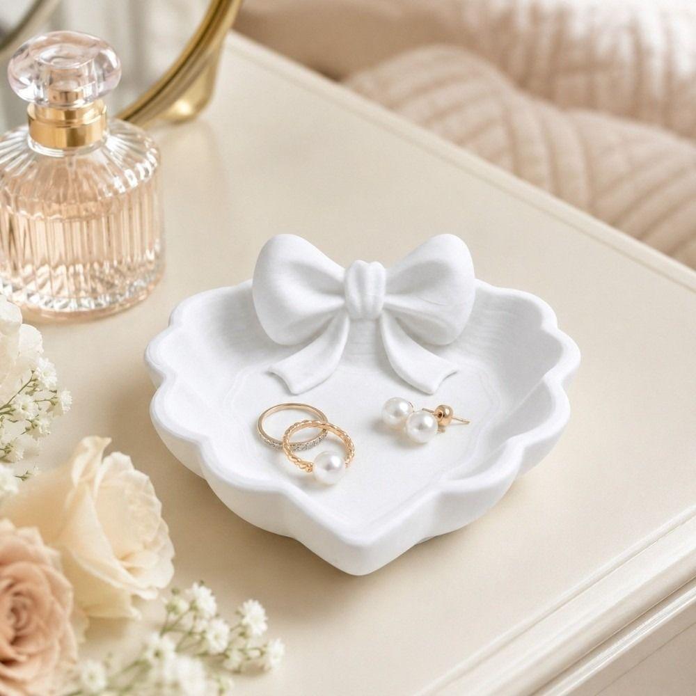3D Printed Bow Jewelry Tray Bowknot Trinket Dish Ring Holder Dresser Vanity Desk