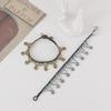 Boho Türkis-Kupfer Perlenarmband mit Wachskordel