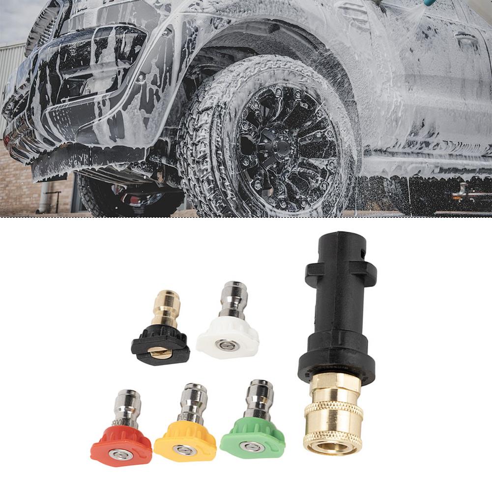 1/4 Quick Connect Pressure Washer Adapter Nozzle Tips Set Compatible With Karcher- K2 K3 K4 K5 K6 K7- High Pressure Cleaner Tool