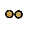 Classic Round Gold-Plated Button Stud Earrings Retro Geometric Earrings Light Luxury Temperament Metal Hollow Earrings