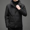 Mens Winter Puffer Jacket With High Fill Power White Duck Down Stand Collar Thick Warm Loose Fit Middle-Aged Men