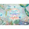 Polyester Photography Background Cartoon Underwater World Themed Birthday Background Decoration 180*110cm Colorful