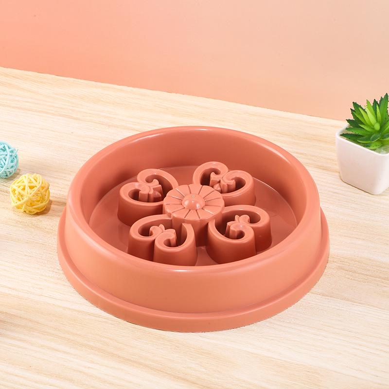 Cross-Border Pet Bowl: Anti-Choking Cat & Dog Slow Feeder with Lattice Design.