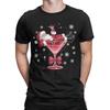 Santa's Hot Mess Christmas Martini Funny Party Cotton T Shirt For Men Summer T-Shirts O Neck Hippie Tees Plus Size Cheap Tops