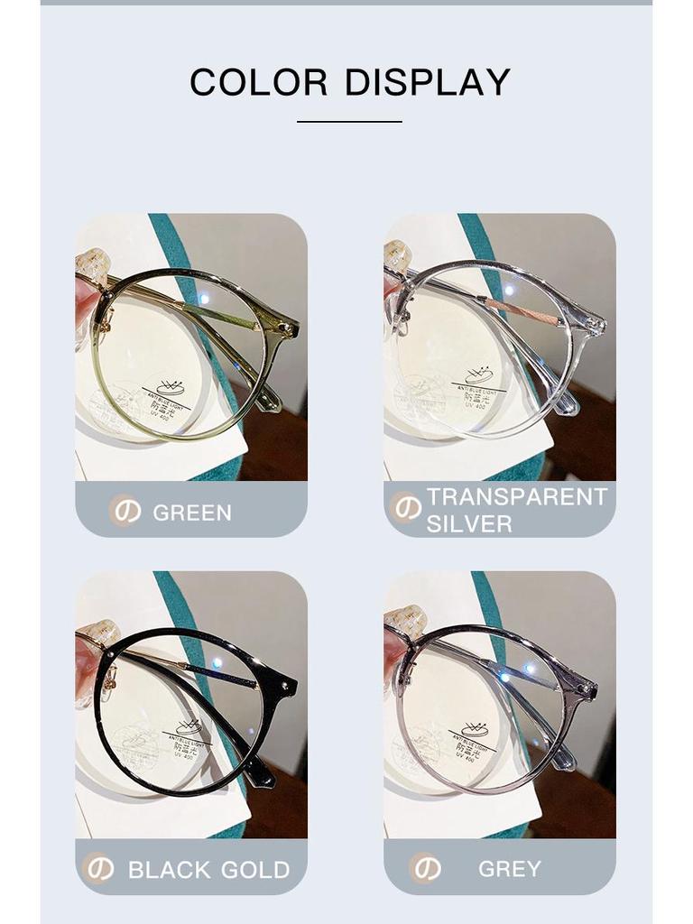 TR90 Women's Slimming Anti-Blue Light Glasses Frame, Prescription-Ready for Students