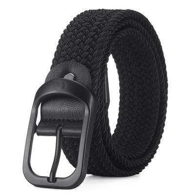 [Machino Nami] Men's Mesh Belt, Stretch Belt, Casual, One Size Fits All, Braided, Suitable for Women, Students, Gentlemen (Black Buckle)