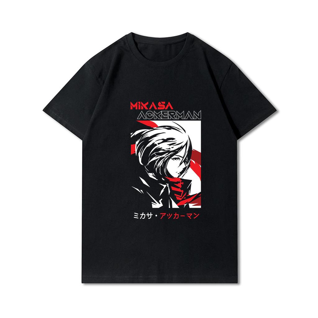 Plus Size Anime Attack On Titan Unisex trička Levi·AckerUnisex Eye Punk Tops Letní Harajuku Volné Gotické Topy s krátkými rukávy