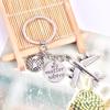 Earth Airplane Pendant Keychains Travel Alloy Keyring Diy Handmade Jewelry Gifts