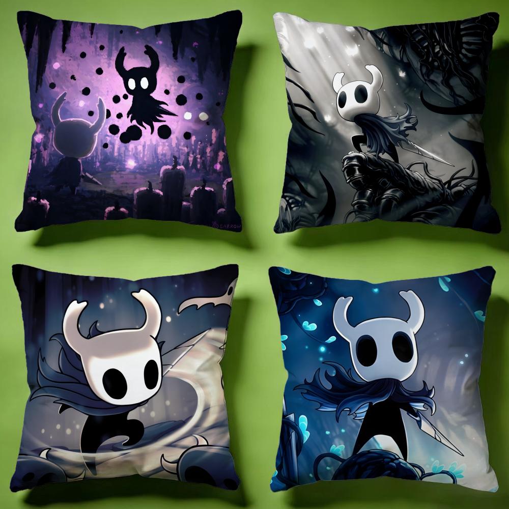Stylish HHollow Knightes Cushion Cover Versatile DoubleSided Pillow Case Fit for Sofa Bed Car Daily Decor