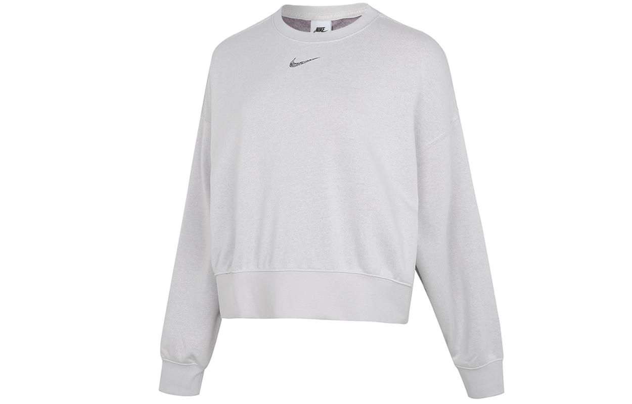 Nike Sweatshirts Women s Gray Crew Neck Moderate Regular DJ6938-094 L