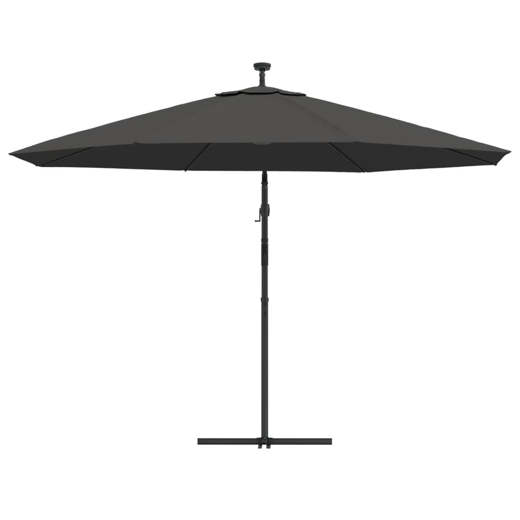 Umbrella with LED Lighting and Metal Pole 350 Cm Anthracite