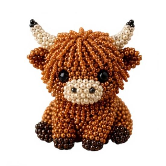 DIY Animal Beading Kit Animal Craft Tiny 3D Beaded Set Cute Animal Bead Art Kit Ox