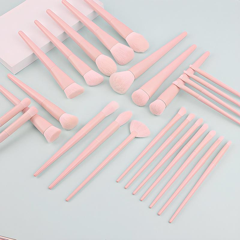 26-Piece Professional Pink Makeup Brush Set: Powder, Eyeshadow & Detail Brushes