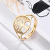 Tree of Life Ring Stainless Steel Gold Adjustable Finger Rings Amuelt Jewelry Anniversary Gifts for Women
