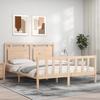 VidaXL Bed Frames with Headboard King Size Solid Wood 3192171