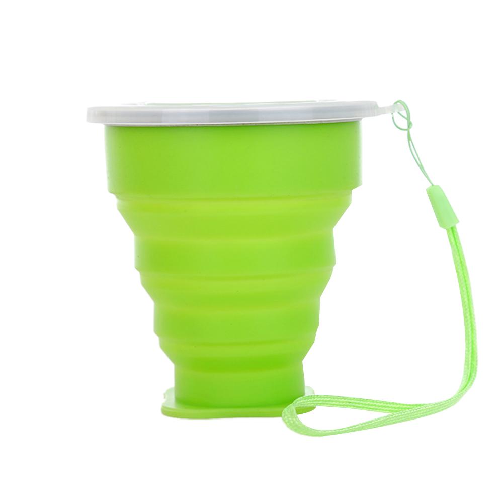 200ml Silicone Collapsible Cups for Camping Travel Small Portable Drinking Cup with Lids Reusable for Outdoor Hiking