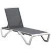 Aluminium Frame Sun Lounger, with Adjustable Back - Grey