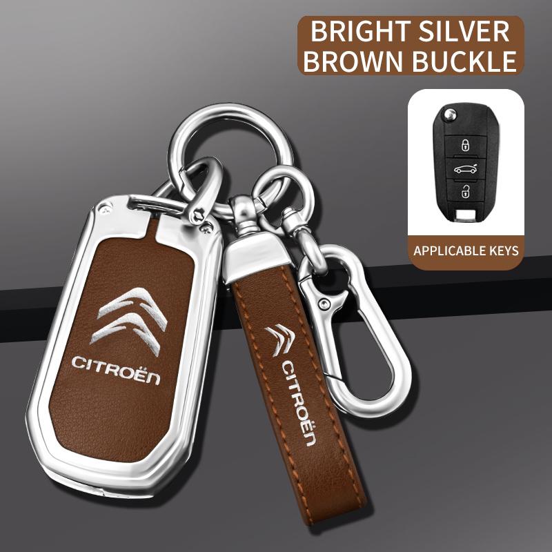 APG1 Alloy Leather Car Remote Key Case Cover Key Protector Fob For Citroen C1 C2 C4 C6 C3-XR Picasso Grand DS3 DS5 Auto Accessories