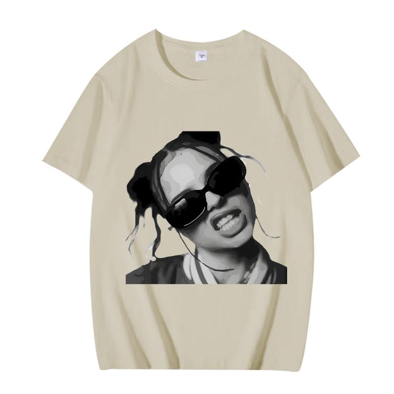 Monochrome Attitude Bad Girl Essential T Shirt Men Women Oversized 100% Cotton Short Sleeve Summer Print Unisextops