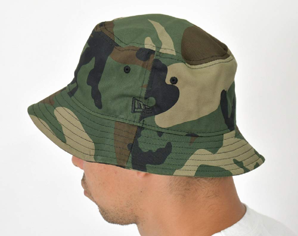 New Era Bucket 01 Hut mit gesticktem Logo Größe ML Weißer Hut, Baumwolle, Weiß, Schwarz, Marineblau, Camouflage, Denim, 11308380, 11308384, 11308382, 11308381,