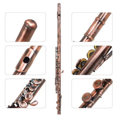 SLADE C-key 16-otworowy zestaw fletów Zamknięty otwór C flet z walizką Pręt do czyszczenia Ściereczka do wycierania i rękawice