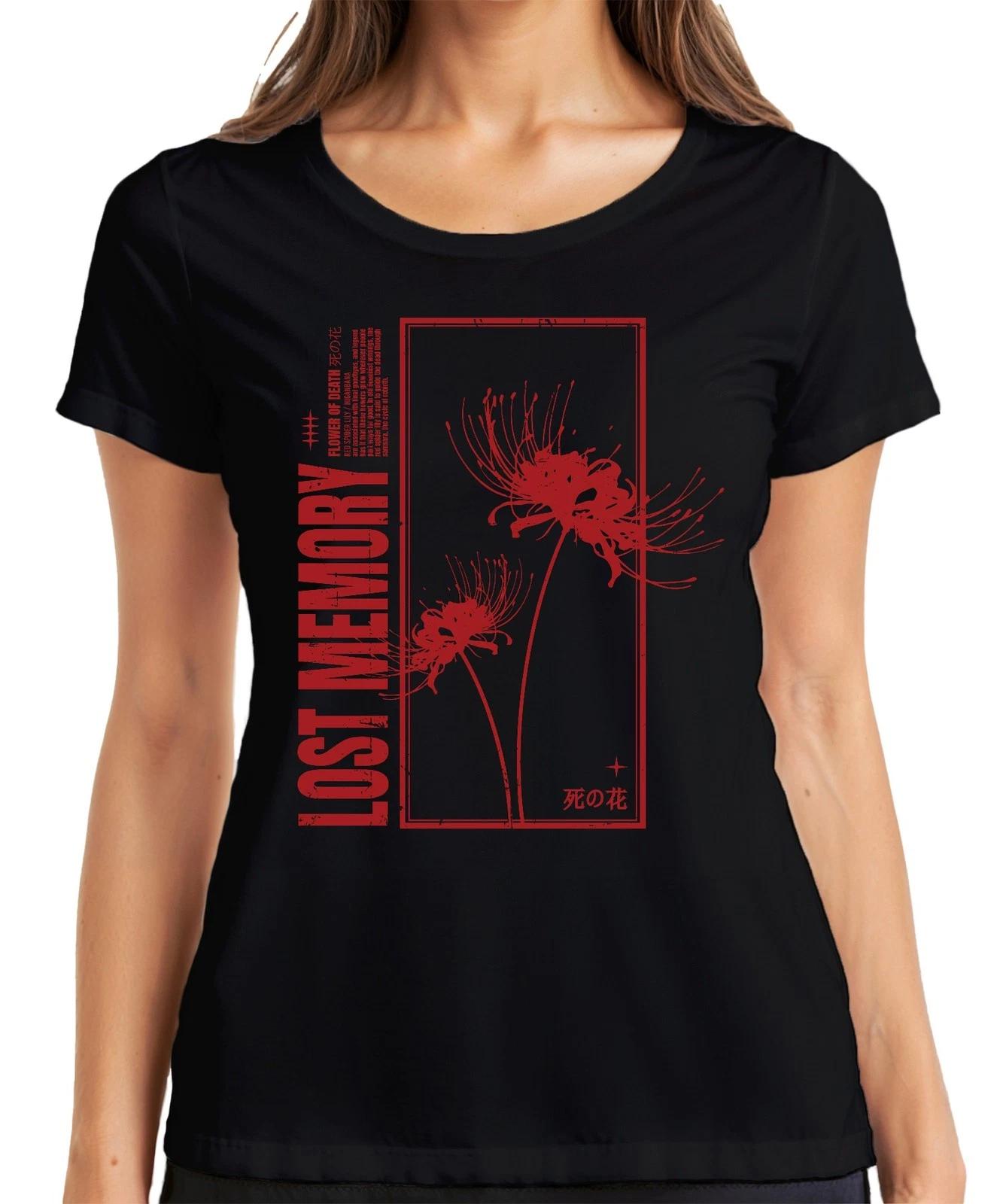 LOST MEMORY Spinnenlilie Higanbana Lycoris Japanisch Gothic Damen T-Shirt M