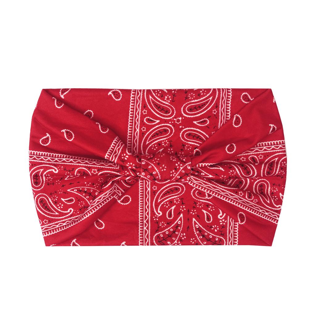 Knot Headband, Color Blocked Pattern Printed Sports Headband, Fashionable Polka Dot Wide Edge Elastic Headband