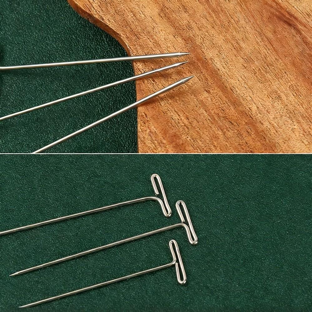 100 Stück Scharfe T-Nadeln Gerade Nadeln Nähnadeln für Perücken Blocking Stricknadeln DIY Basteln