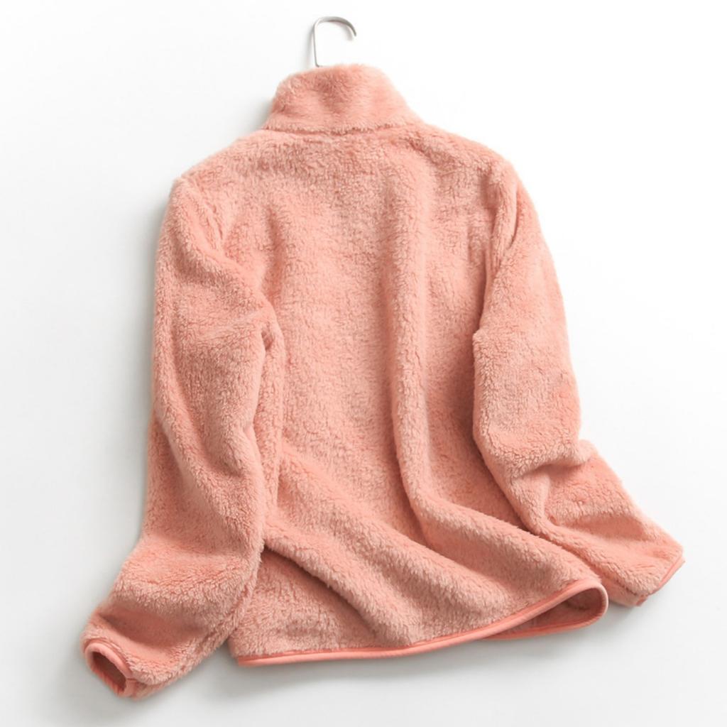Double Sided Long Fleece Jacket with Fleece for Men and Women, Autumn and Winter Fleece Jacket, Inner Lining, Coral Fleece Hoodie