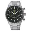 Seiko Black Dial Chronograph Stainless Steel Men's Watch SSB413P1