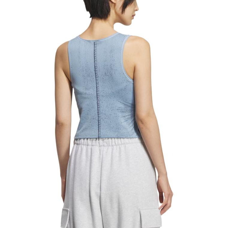 adidas Originals Fake Denim Padded Tank Top Fashion Comfortable Soft Skin-Friendly Sports Vest Women Tops KE3891