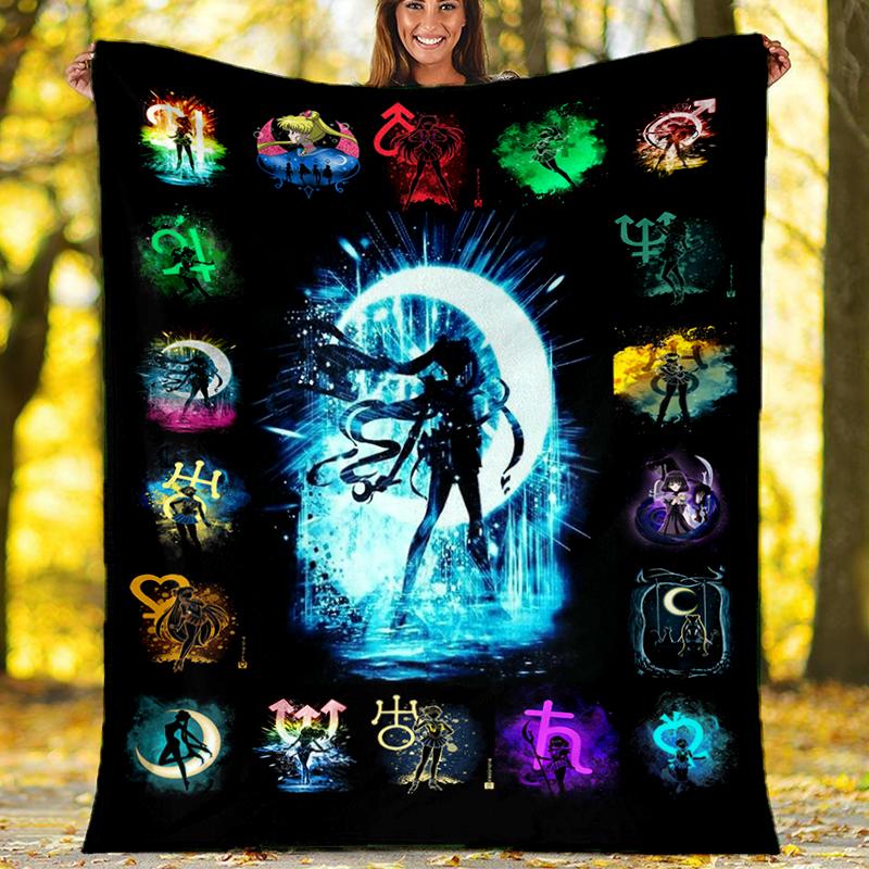 Fantasy Creatures Print Flannel Blanket, Soft Warm Lightweight Throw Blanket for Living Room,Sofa Bed Camping Office