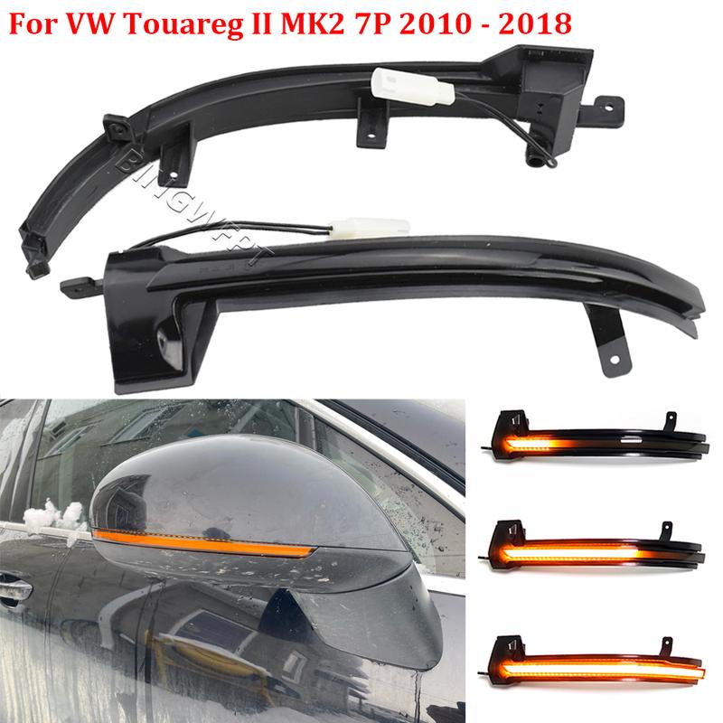 Side Sequential Turn Signal Lamp For VW Volkswagen Touareg II MK2 7P 2010 2011 2012 - 2018 LED Dynamic Mirror Blinker Light
