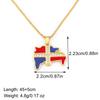 Nidin Hot Sale Dominican Flag African Continent Map Pendant Necklace For Women Men Copper Zircon Charm Jewelry Fashionable Gifts