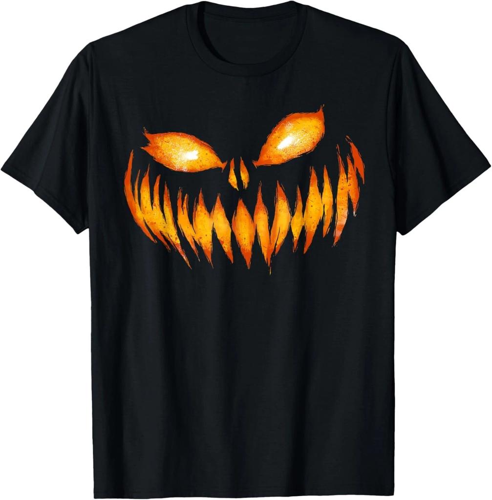Jack O Lantern Scary Carved Pumpkin Face Halloween Costume T- Shirt