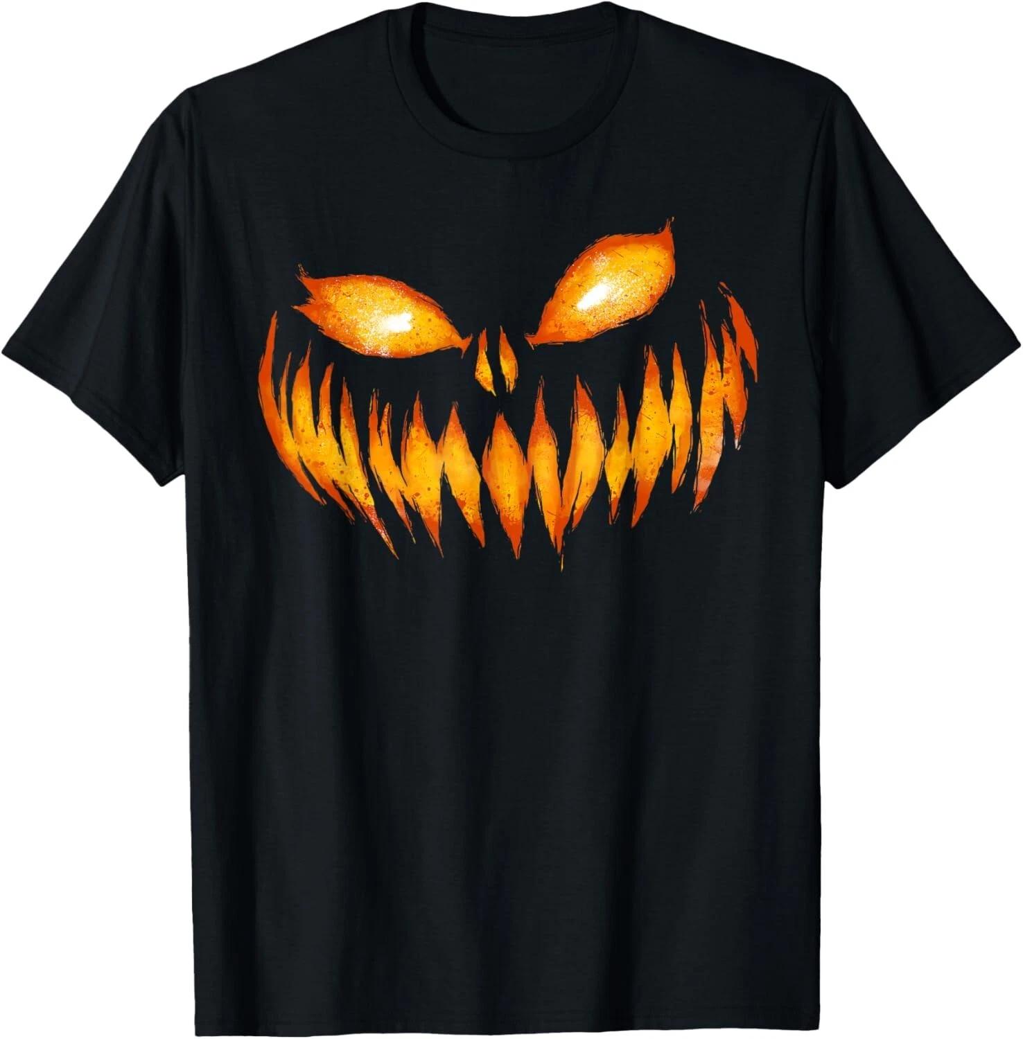Jack O Lantern Scary Carved Pumpkin Face Halloween Costume T- Shirt S