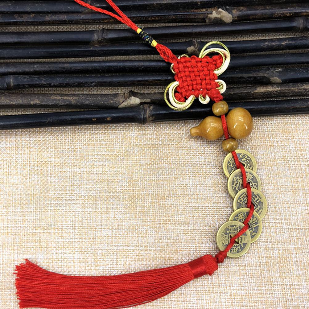 2 Pcs Copper Gourd Decorations Chinese Style Pendant Spring Festival Home Wall Door Hanging New Year Supplies Bonsai Tassel