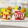 MOC Street Shop model Micro Building Block Burger Fried Flower Model Mini Brick Toy for Children Desk Decoration