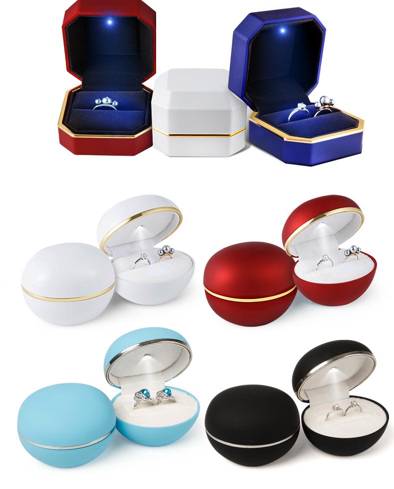 LED Light Lacquer Jewelry Box for Pendants, Bracelets, Rings, Charms, Bangles, Diamonds, Necklaces, and Couple Rings.