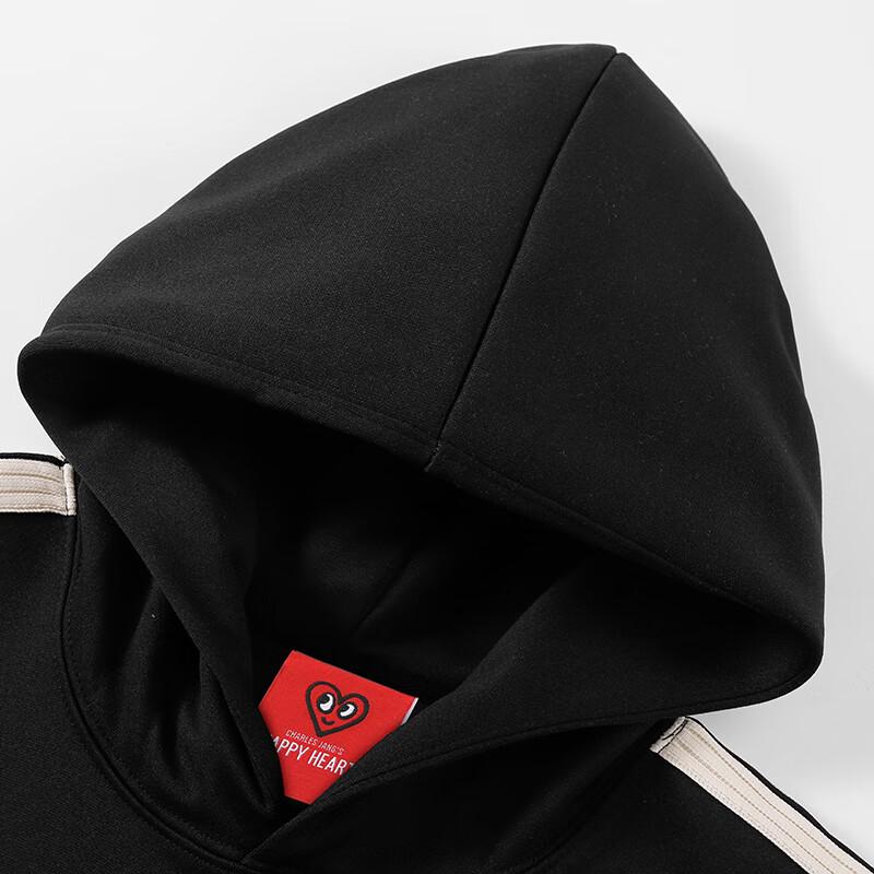Charles Peach Heart Love Embroidery Hooded Sweatshirt