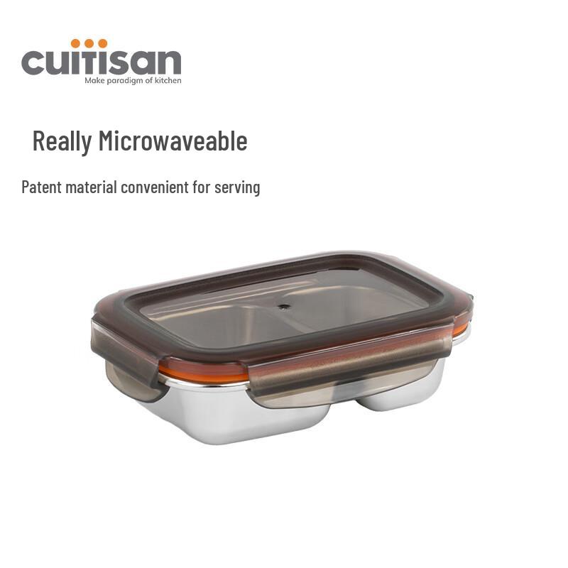 Cuitisan Microwavable 304 Stainless Steel Divided Lunch Box