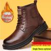 Men's Genuine Leather Martin Boots: High-Top Winter Business Casual with Wool Lining