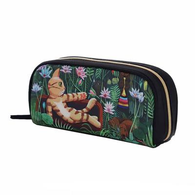 Pochette à lunettes Art Chat Fleuri "Rêve" par Henri Gnassau, pour femme, env.. 7.5 x 17 x 4 cm, 000519-0002-01
