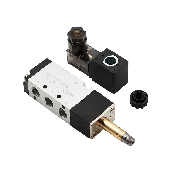 Pneumatic Electric Solenoid Valve 5 Way 2 Position Control Air Gas Magnetic 4V110-06 4V210-08 4V310-10 4V410-15 DC12V 24V AC220V Ventilation Valves 4