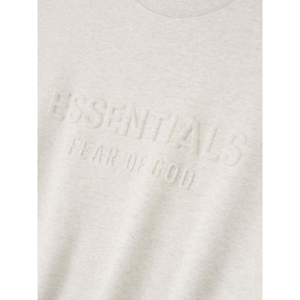 Fear of God Essentials Embossed Classic Crewneck Sweatshirt Oatmeal Heather Men Tops Grey 192HO256552F