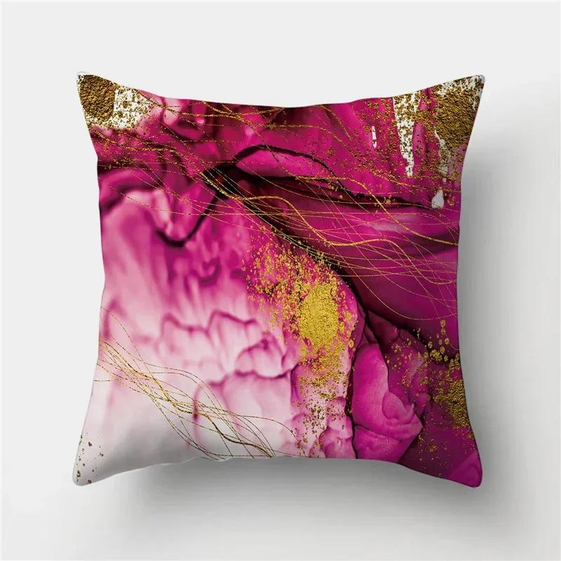 45*45 Marble Ocean Sea Pattern Polyester Throw Pillow Living Room Cushion Cover Home Decoration Sofa Decorative Pillowcase