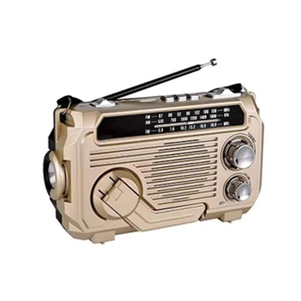 Outdoor Hand Crank Radio with Built In Flashlight and Playback Options